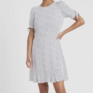 NWT Banana Republic White dress with black polka dots.